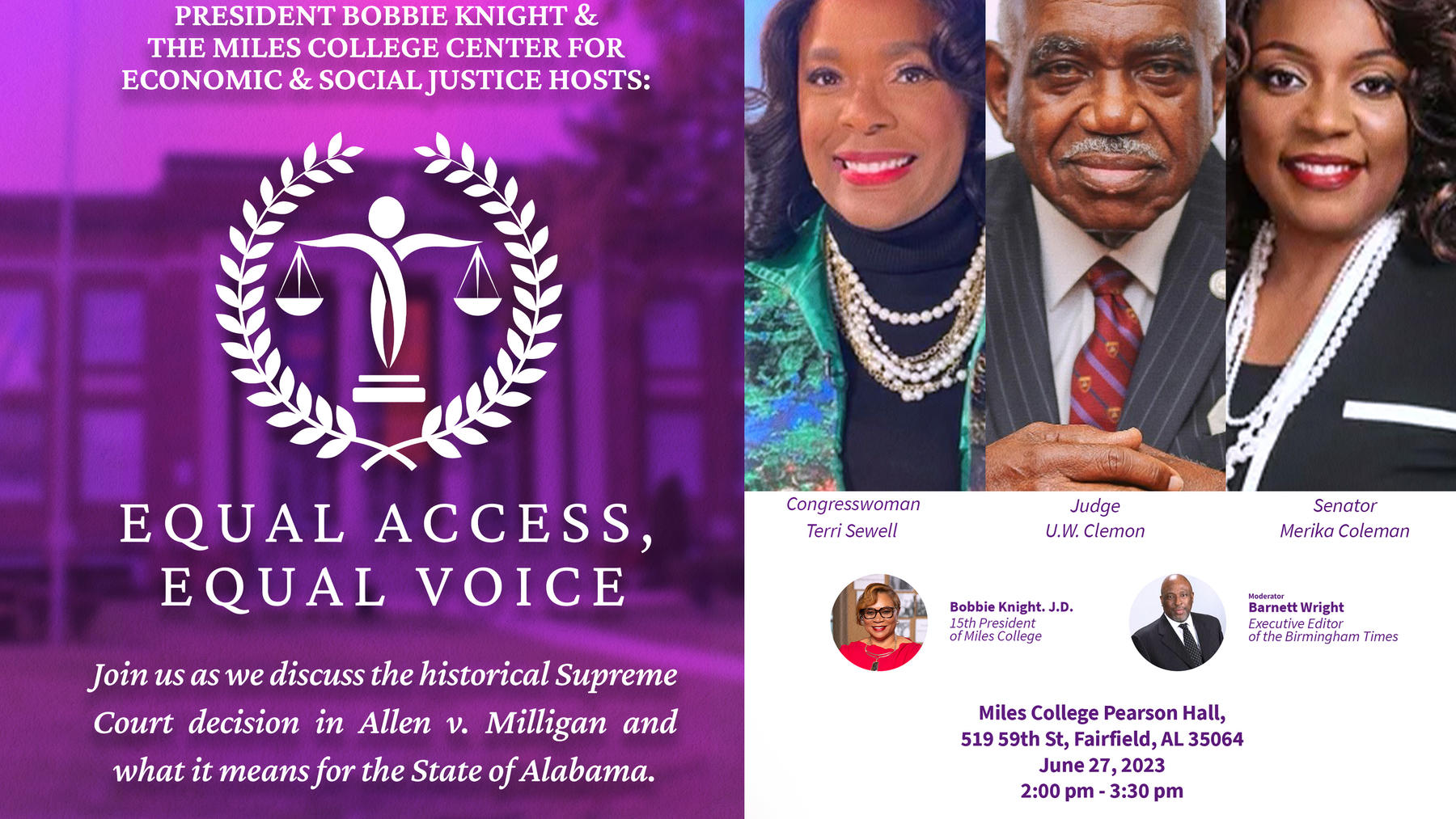 President Bobbie Knight The Miles College Center For Economic